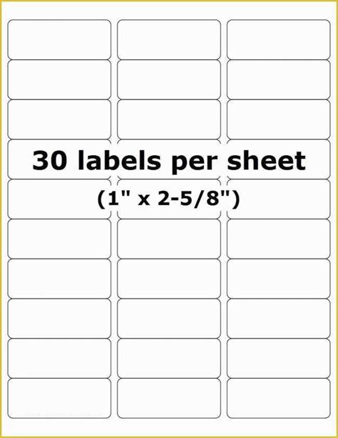 Template For Labels 30 Per Sheet