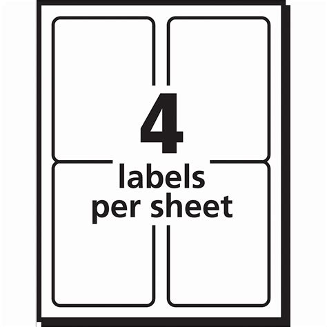 Template For Labels 4 Per Sheet