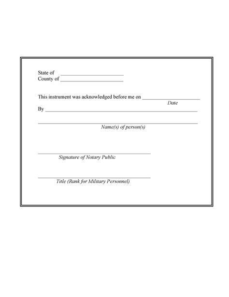 Template For Notary