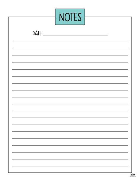 Template For Notes