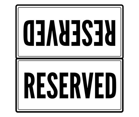 Template For Reserved Table Sign