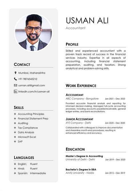 Template For Resume Free Download