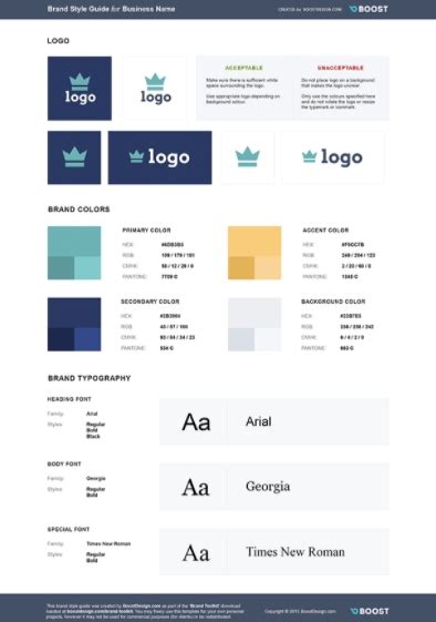 Template For Style Guide