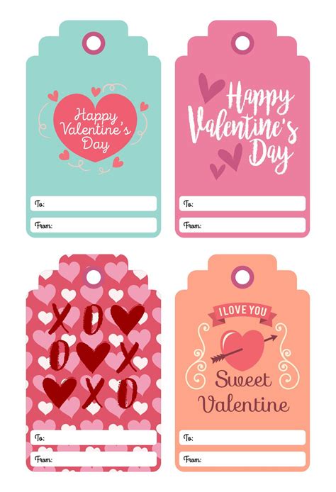 Template Free Printable Valentine Tags