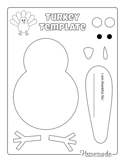 Template Of A Turkey Body
