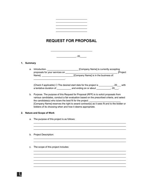 Template Request For Proposal
