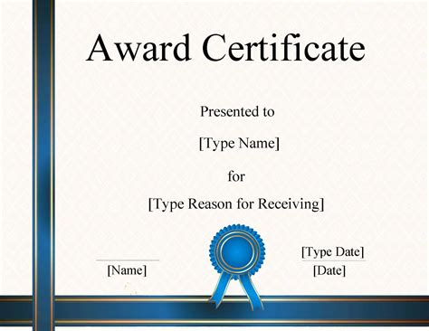 Template Word Certificate