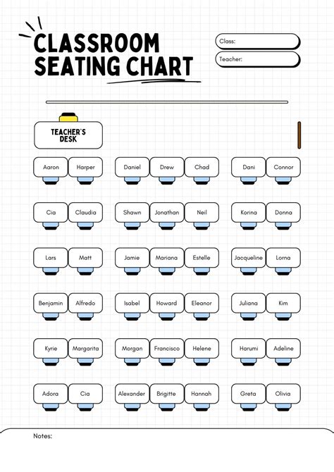 Templates Classroom Seating Charts