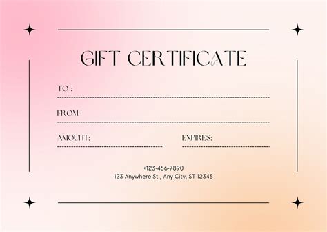 Templates For Gift Certificates