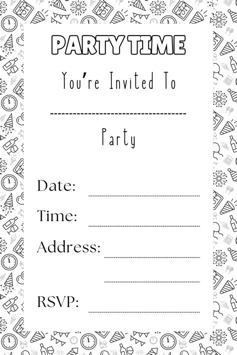 Templates For Party Invitations