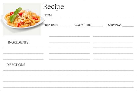 Templates For Recipes