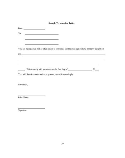 Tenancy Cancellation Letter Template