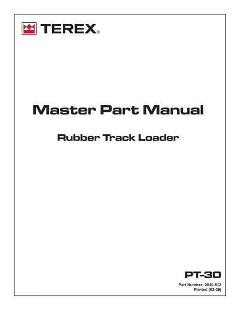 Terex Posi Track Pt30 Track Loader Master Part Manual