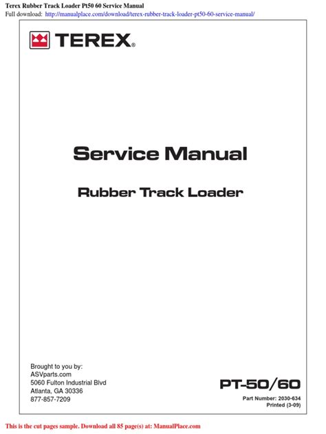 Terex Pt50 Rubber Track Loader Service Repair Manual