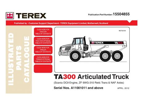 Terex Ta300 Articulated Dump Truck Service Manual