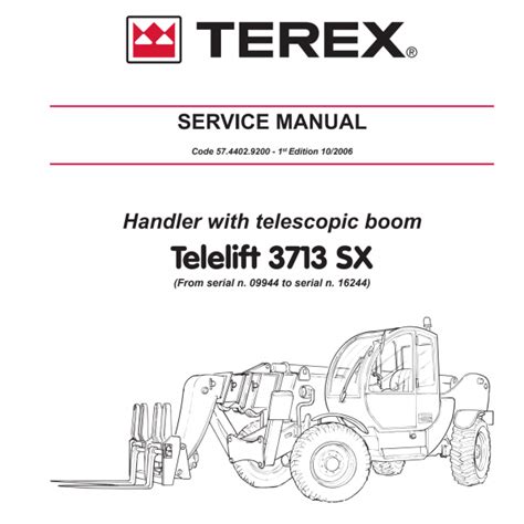 Terex Telelift 3713 Sx Telescopic Handler Service Repair Workshop Manual Instant Download