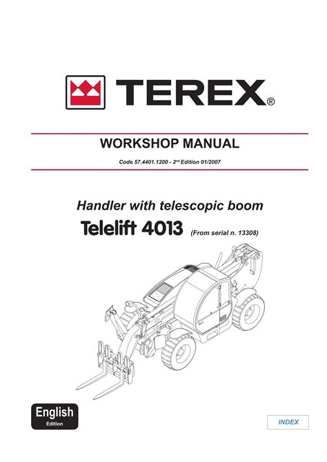 Terex Telelift 4013 Telescopic Handler Service Repair Workshop Manual Instant Download From Serial Number 13308