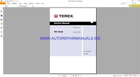 Terex Th 19 55 Service Repair Workshop Manual Instant Download