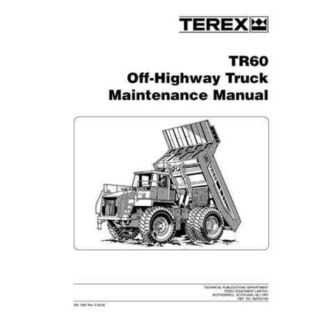 Terex Tr60 Off Highway Truck Service Repair Manual Download