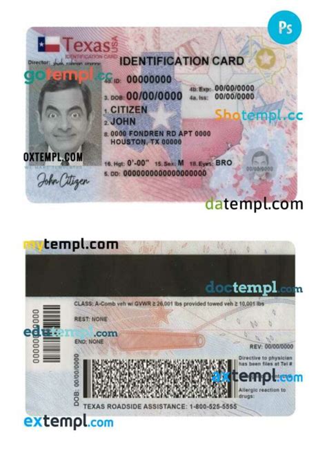Texas Id Card Template