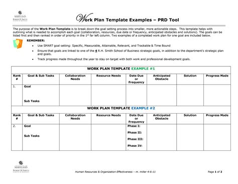 Texas Pta Plan Of Work Template