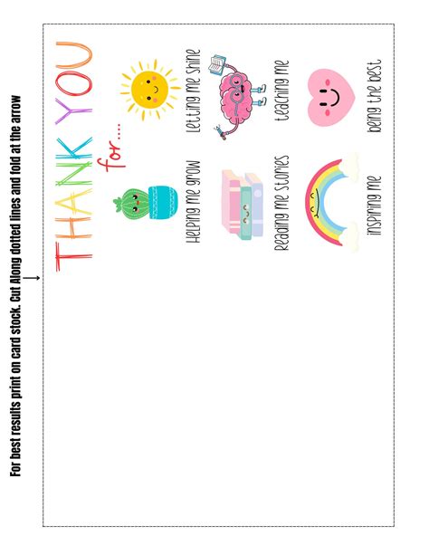 Thank You Card To Teacher Printable