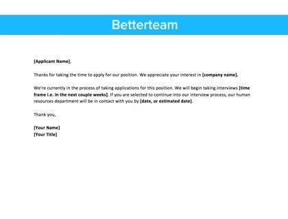 Thank You For Applying Email Template