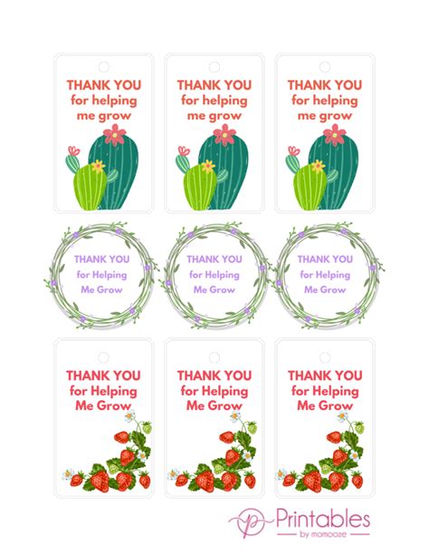 Thank You For Helping Us Grow Free Printable