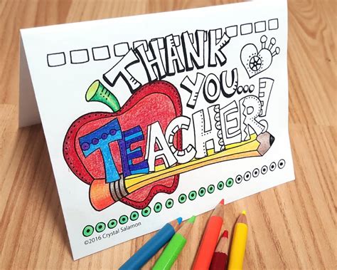 Thank You Teacher Card Printable