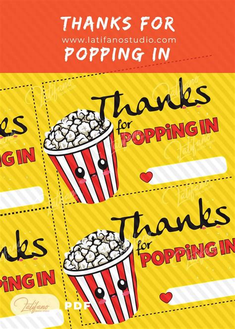 Thanks For Popping In Free Printable