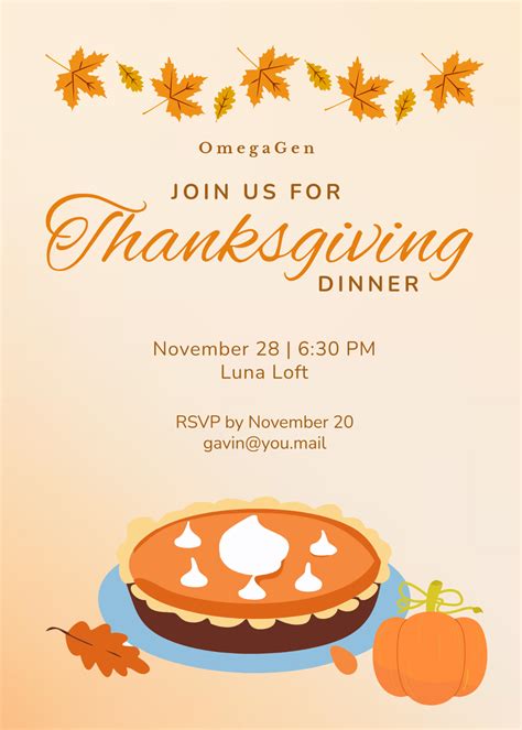 Thanksgiving Dinner Invitation Template