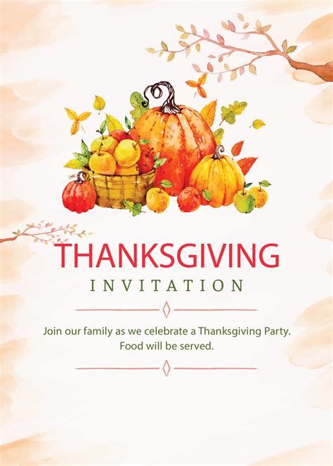 Thanksgiving Invitations Templates