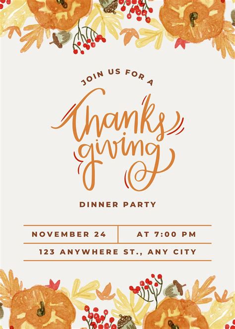 Thanksgiving Invite Template