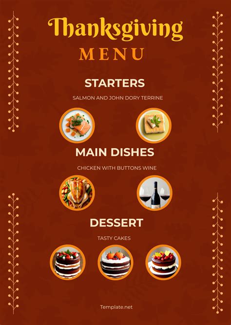 Thanksgiving Menu Template