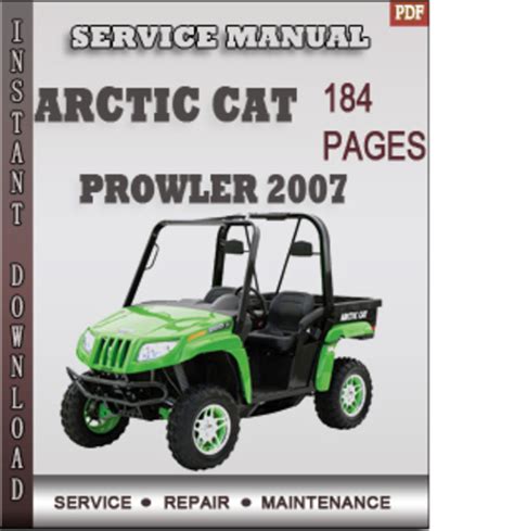 The Best 2007 Arctic Cat Carbureted Prowler Service Manual