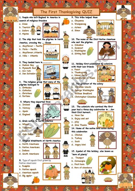 The First Thanksgiving Worksheets Lessons And Printables