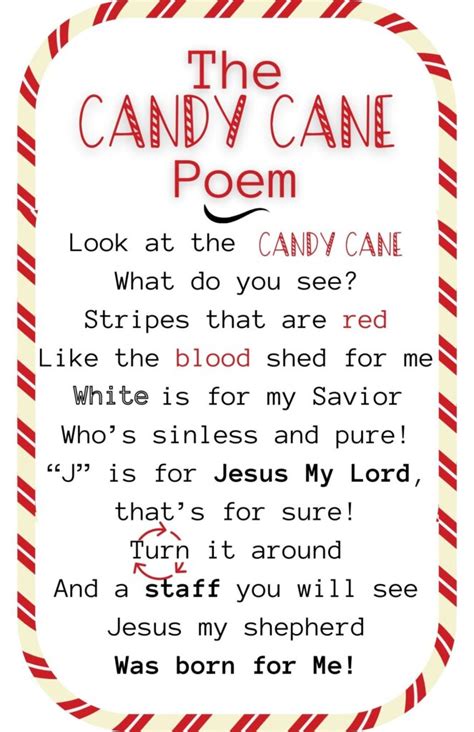 The Meaning Of The Candy Cane Printable