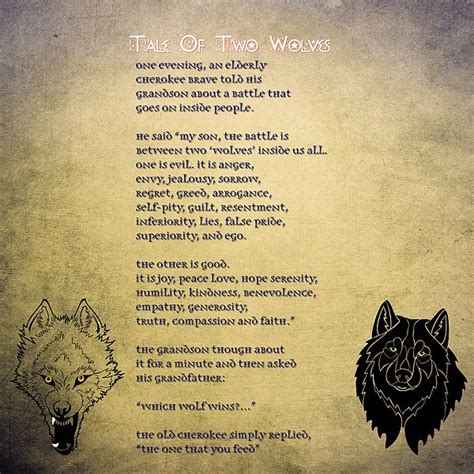 The Tale Of Two Wolves Printable