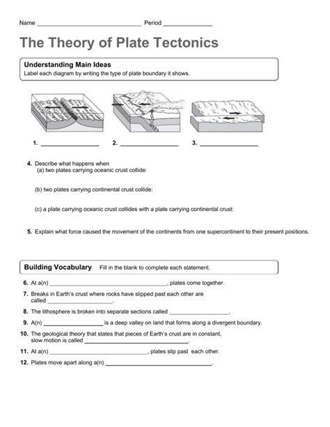 The Theory Of Plate Tectonics Worksheet Answers 5746b7c38e02bf199bb3dcd8f3672c68 Shobia Com