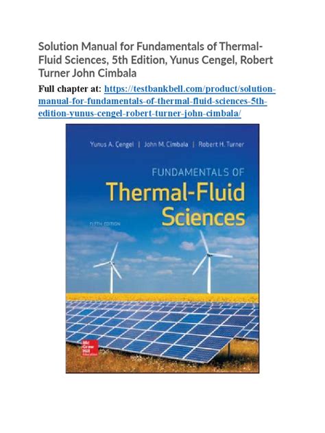 Thermal Fluid Sciences Solutions Manual