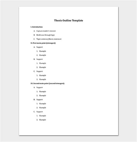 Thesis And Outline Template