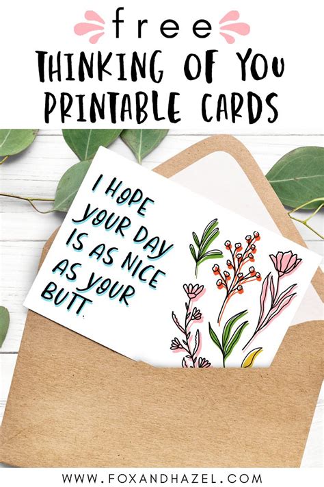 Thinking Of You Printable Cards