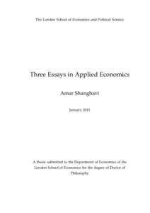 Three Essays in Applied Economics book cover