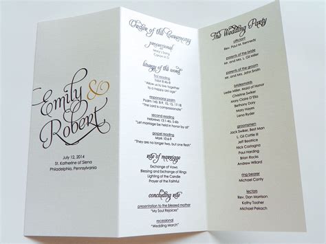 Three Fold Wedding Program Template