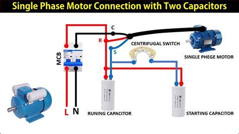 Three Wire Electric Motor Capacitor Wiring Diagram