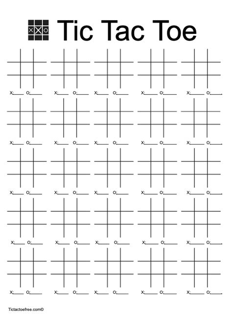 Tic Tac Toe Game Printable
