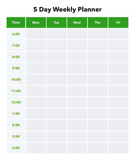 Time Blocking Excel Template