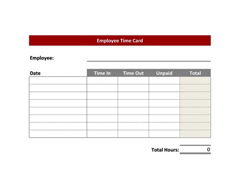 Time Cards Templates