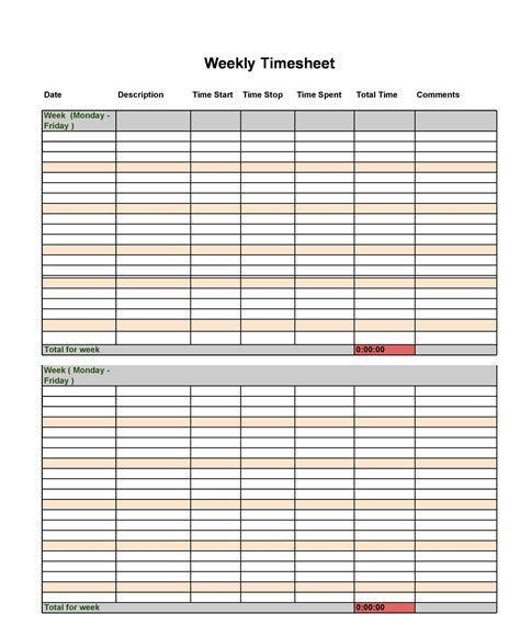 Time Sheet Templates Excel