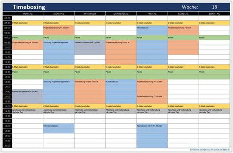 Timeboxing Excel Template